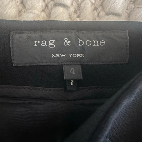 Rag & Bone Leather Trim Black Trouser Shorts Size 4 - Picture 6 of 8